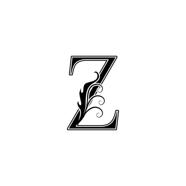 Monogram Luxury Letter Logo Icon Vintage Design Concept Floral Leaves — Stock Vector