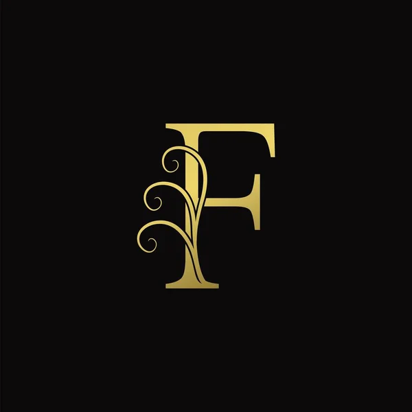Golden Initial Letter Luxury 아이콘 고전적 빈티지 디자인 비즈니스 결혼식 — 스톡 벡터