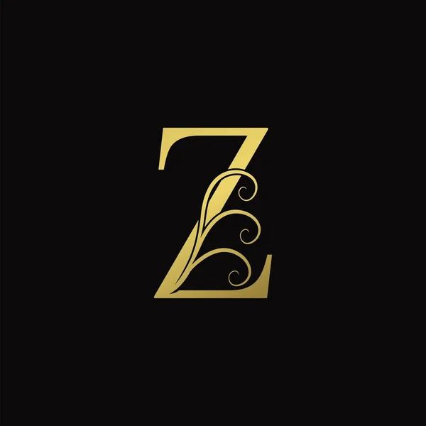 Golden Initial Letter Icono Logotipo Lujo Elegante Concepto Diseño Vintage — Archivo Imágenes Vectoriales