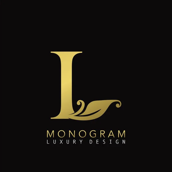 Golden Initial Letter Luxury Logo Icon Classy Vintage Design Concept — Stock Vector