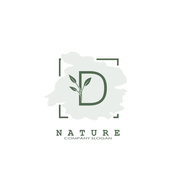 Απλό Letter Nature Floral Λογότυπο Εικονίδιο Αφηρημένη Έννοια Σχεδιασμού Vector — Διανυσματικό Αρχείο