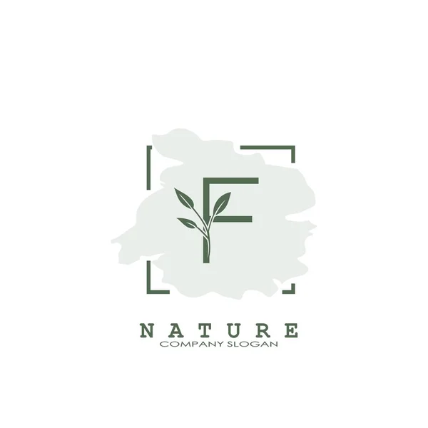 Απλό Γράμμα Φύση Floral Λογότυπο Εικονίδιο Αφηρημένη Έννοια Σχεδιασμού Vector — Διανυσματικό Αρχείο