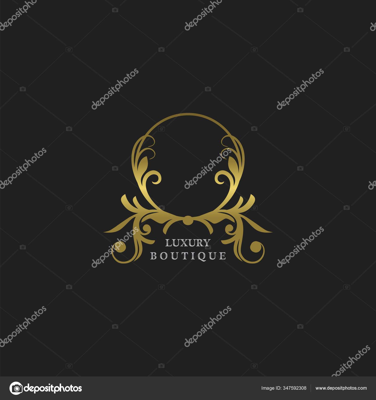 Download Golden Circle Frame Luxury Boutique Logo Vector Design ...