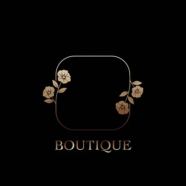 Frame Luxury Boutique Concept Design Vectoriel Cadre Floral Pour Mode — Image vectorielle