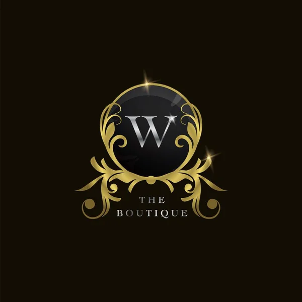 Letter Golden Circle Shield Luxury Boutique Logo Vector Design Concept — Διανυσματικό Αρχείο