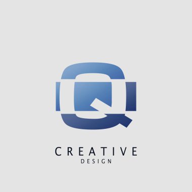 Negatif Uzay Logosu Q harfi tekno geometrik, tasarım konsepti geometrik şekil. Teknoloji, işletme, finans, baş harfler ve daha fazla marka kimliği için Q harfi simgesi..