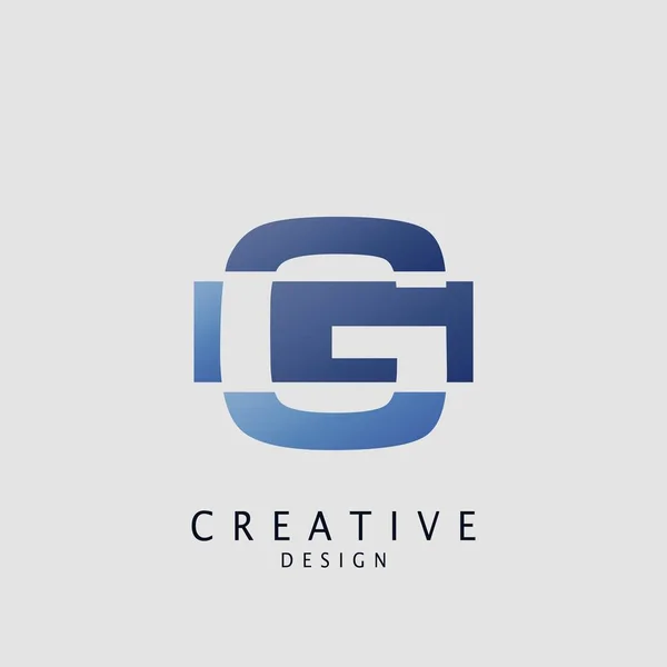 Spazio Negativo Logo Lettera Tecno Geometrica Concetto Design Forma Geometrica — Vettoriale Stock
