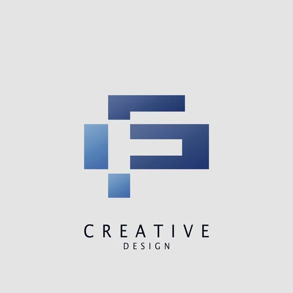 Negatieve Space Logo Letter Techno Geometrisch Ontwerp Concept Geometrische Vorm — Stockvector