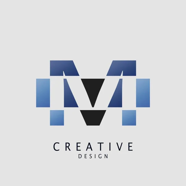 Negatief Logo Letter Techno Geometrisch Design Concept Geometrische Vorm Met — Stockvector