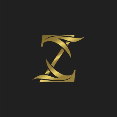 Altın Başlangıç Z Harfi Logo Vektör Tasarımı.
