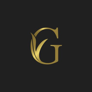 Altın Baş harfli G Harfi Logo Vektör Tasarımı.