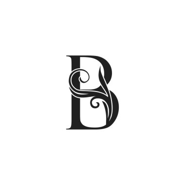Lüks iş kimlikleri için ilk logo B vektör tasarımı konsepti lüks çiçek yaprağı..