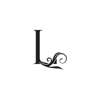 Lüks İşletme Kimliği İçin Lüks Baş Logo L vektör tasarımı konsepti lüks çiçek yaprakları.