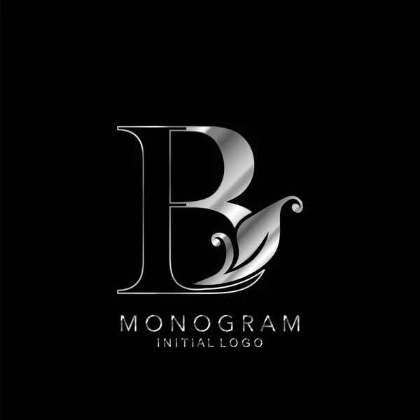 Monogramm Initial Logo Letter Silber Vektor Design Konzept Blütenblätter Für — Stockvektor