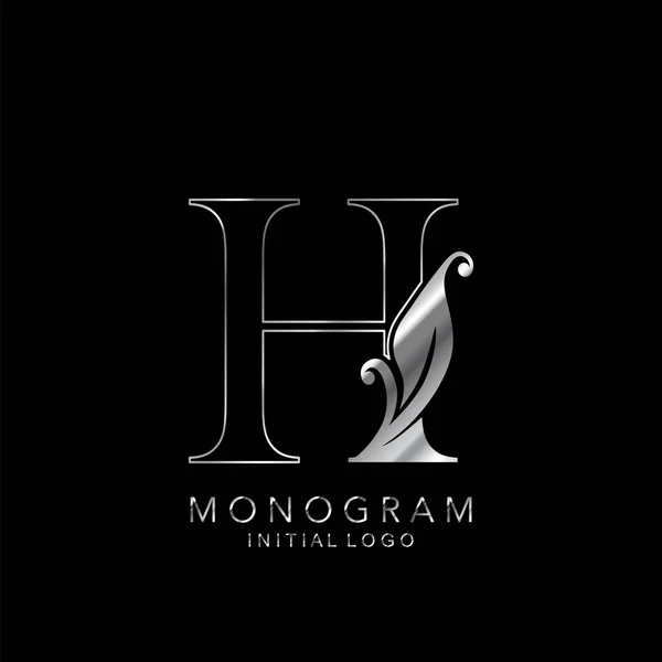 Monogramm Initial Logo Letter Silber Vektor Design Konzept Blumenblätter Für — Stockvektor