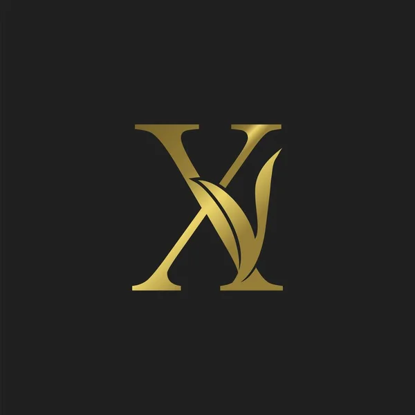 Golden Initial Brev Lyx Logotyp Vektor Design — Stock vektor