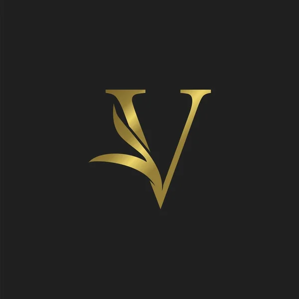 Golden Initial Letter Luxury Logo Vektor Kialakítása — Stock Vector