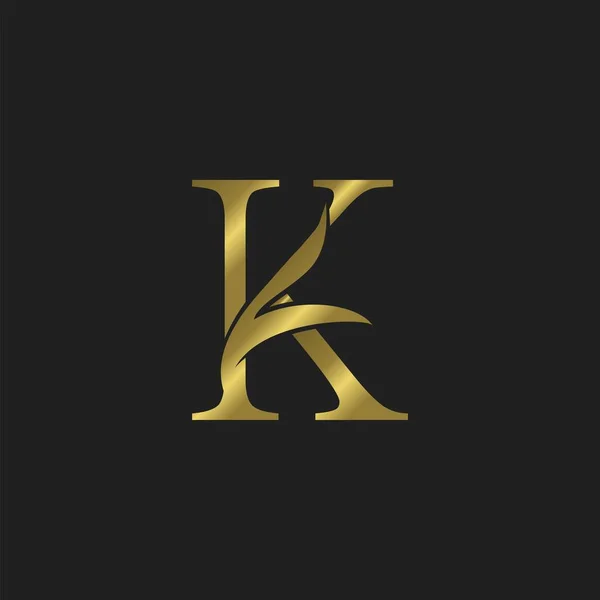 Golden Initial Letter Luxury — стоковый вектор