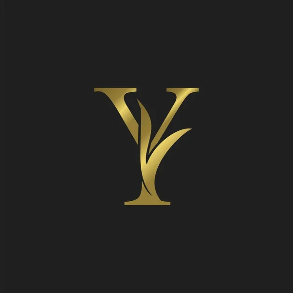 Golden Initial Letter Luxe Logo Vector Ontwerp — Stockvector