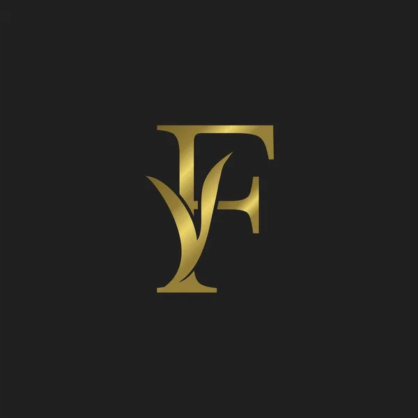 Golden Initial Letter Design Vectoriel Logo Luxe — Image vectorielle