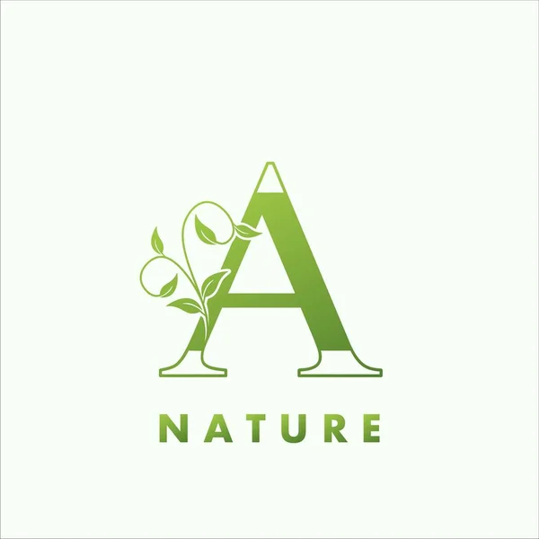 Początkowa Litera Alfabetu Zielona Natura Logo Wektor Projekt Logo Koncepcja — Wektor stockowy