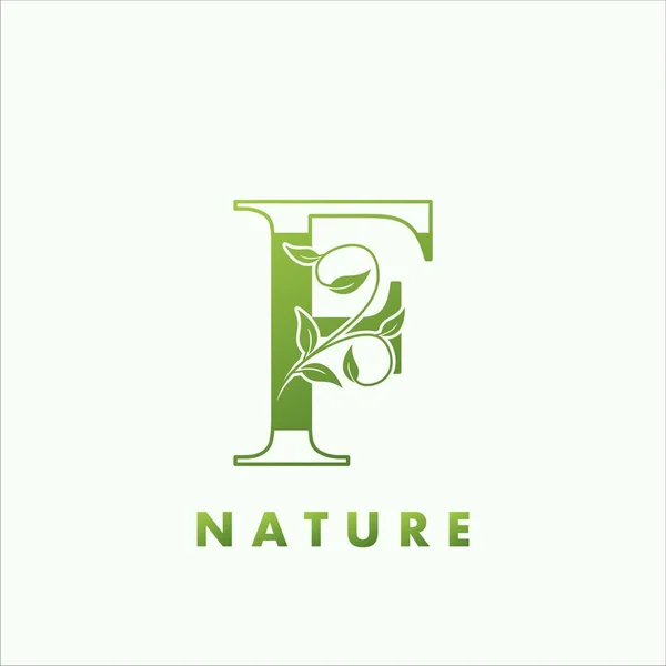 Αρχικό Αλφάβητο Γράμμα Green Nature Logo Vector Logo Design Concept — Διανυσματικό Αρχείο