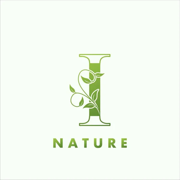 Αρχικό Αλφάβητο Γράμμα Green Nature Logo Vector Logo Design Concept — Διανυσματικό Αρχείο