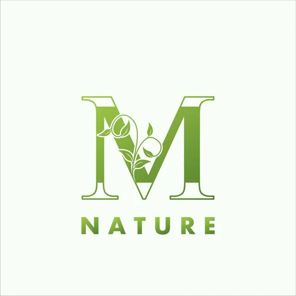 Αρχικό Αλφάβητο Γράμμα Green Nature Logo Vector Logo Design Concept — Διανυσματικό Αρχείο