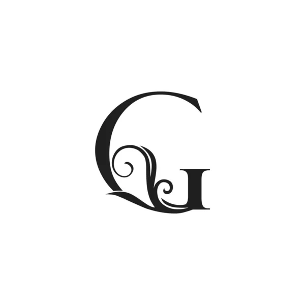 Monogramme Luxe Logo Initial Lettre Vecteur Conception Concept Luxe Feuille — Image vectorielle