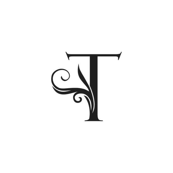 Logotipo Inicial Lujo Monograma Letra Vector Diseño Concepto Hoja Floral — Vector de stock