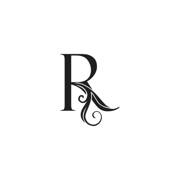 Monograma Logotipo Inicial Luxo Carta Conceito Design Vetorial Folha Floral — Vetor de Stock