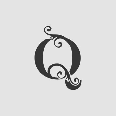 Monogram Lüks Harf Q İlk Logo Simgesi Vektör Tasarım Konsepti.