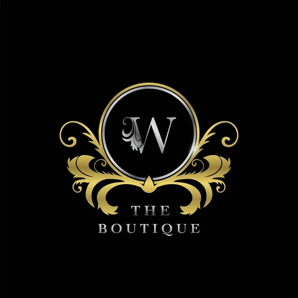 Carta Círculo Dourado Boutique Luxo Logotipo Inicial Ícone Conceito Design — Vetor de Stock