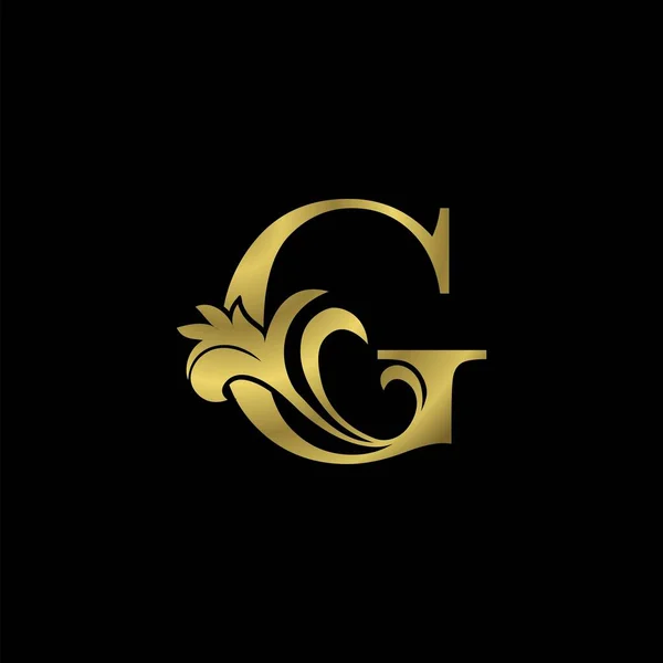 Золотая Буква Первоначальная Буква Роскошный Логотип Значок Винтажный Дизайн Вектора — стоковый вектор