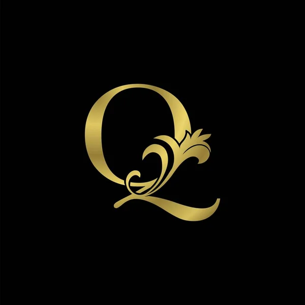 Golden Initial Letter Luxuriöses Logo Symbol Vintage Luxus Vektor Design — Stockvektor