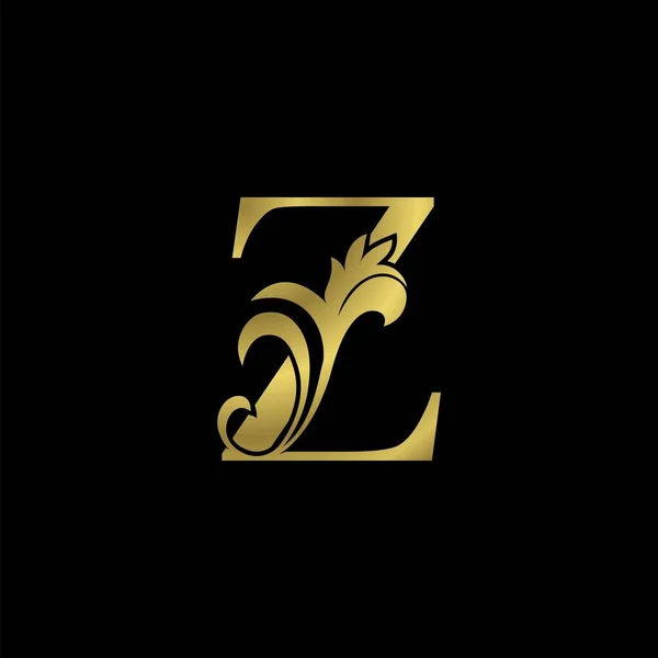 Golden Initial Letter Luxurious Lologo Icon Vintage Luxury Vector Design — 스톡 벡터