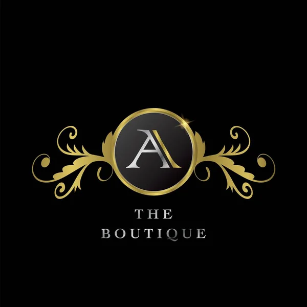 Golden Circle Logo Luxury Boutique Vektorový Design Koncept — Stockový vektor