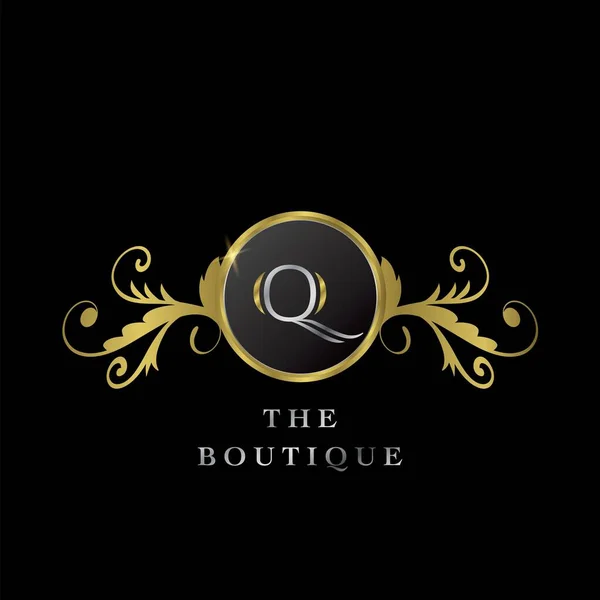 Golden Circle Logo Luxe Boutique Vector Design Concept — Stockvector