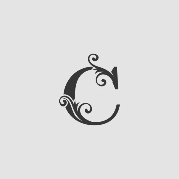 Monogram Lüks Harf C İlk Logo Simgesi Vektör Tasarım Konsepti.