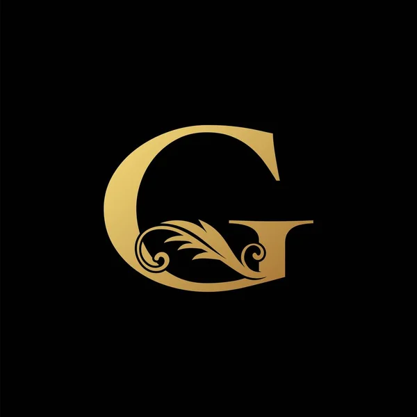Знак Буквы Golden Initial Luxury Logo Концепция Векторного Дизайна Монограммы — стоковый вектор