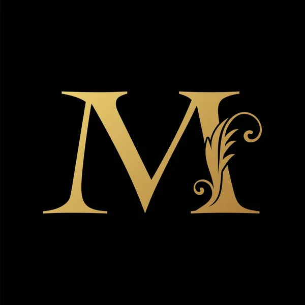 Harfi Altın Başlangıç Lüks Logo Simgesi Monogram Vektör Tasarım Kavramı — Stok Vektör