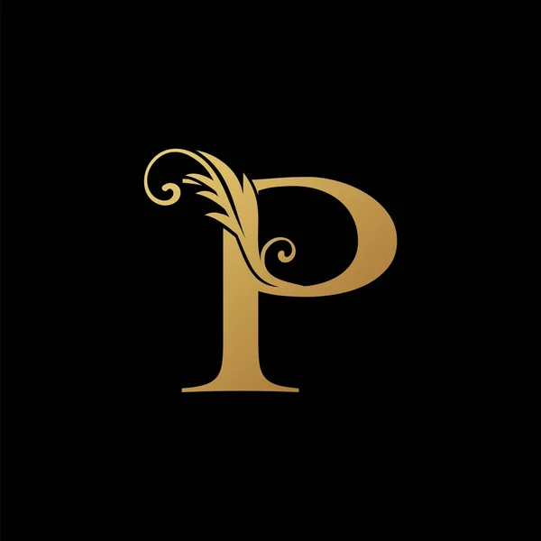 Letter Golden Initial Luxury Logo Pictogram Monogram Vector Ontwerp Concept — Stockvector