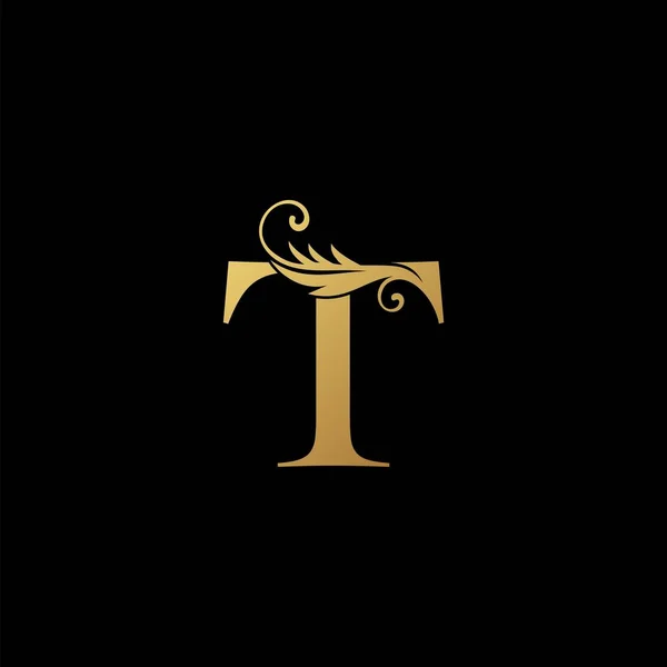 Lettera Golden Initial Luxury Logo Icon Concetto Design Vettoriale Monogram — Vettoriale Stock