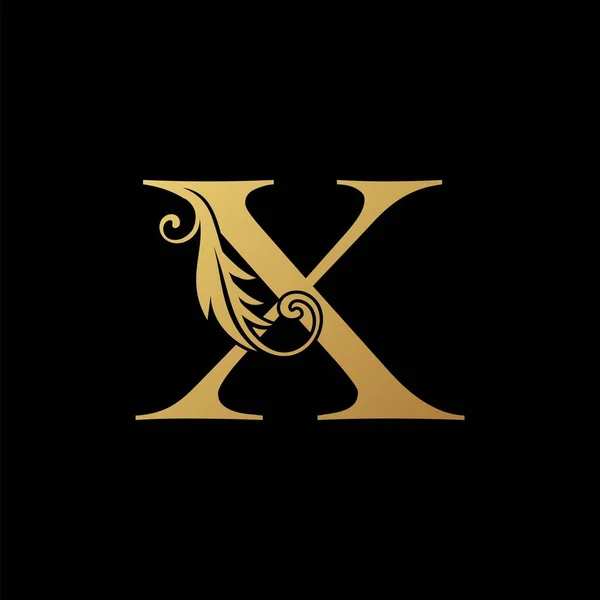 Carta Ícone Logotipo Luxo Inicial Dourado Conceito Design Vetor Monograma —  Vetores de Stock