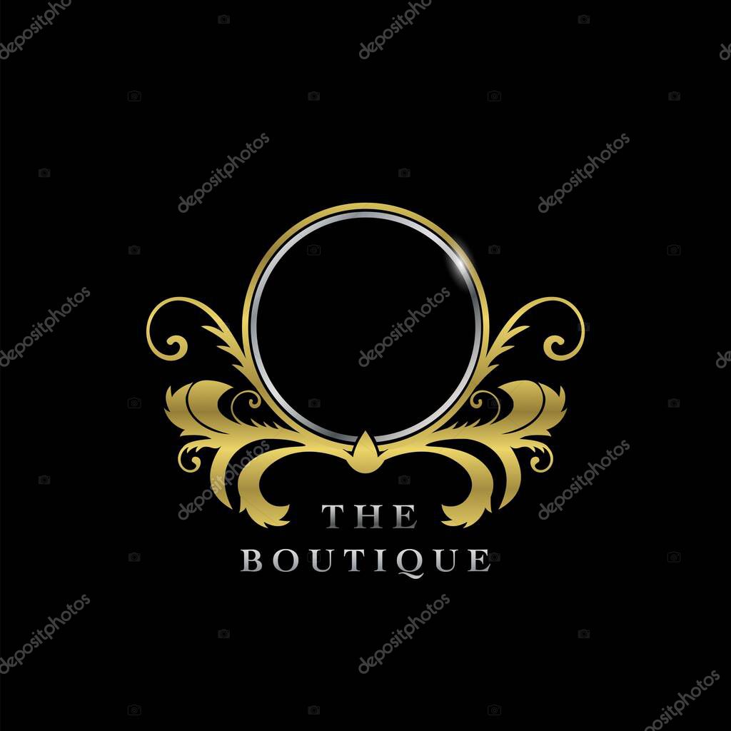 Frame Letter O Golden Circle Luxury Boutique Initial Logo Icon, Elegance vector design concept for luxuries business, boutique, fashion and more identity.