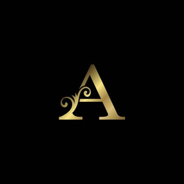 Altın harfli lüks logo simgesi, lüks işletmeler için klasik lüks vektör tasarım alfabe alfabesi harfi.