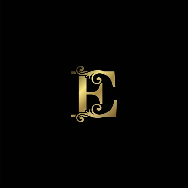 Golden Eerste Letter Luxe Logo Icoon Vintage Luxe Vector Ontwerp — Stockvector