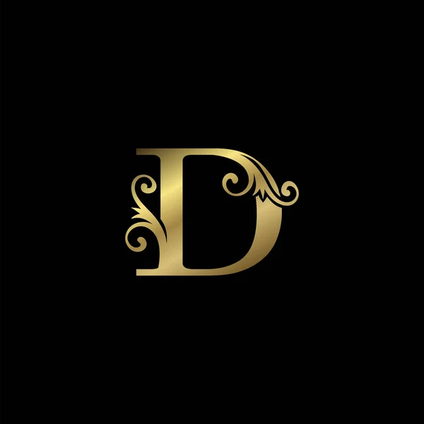 Золотая Буква Значок Логотипа Класса Люкс Концепция Винтажного Векторного Дизайна — стоковый вектор