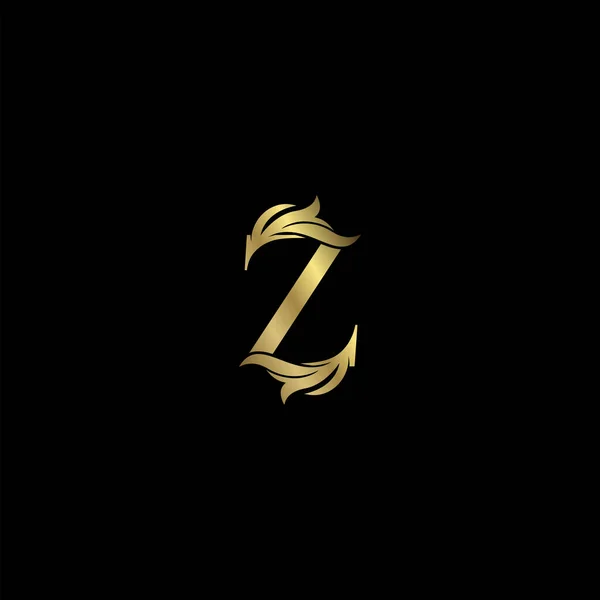 Golden Initial Letter Ícone Logotipo Luxo Vintage Luxuoso Vetor Design —  Vetores de Stock