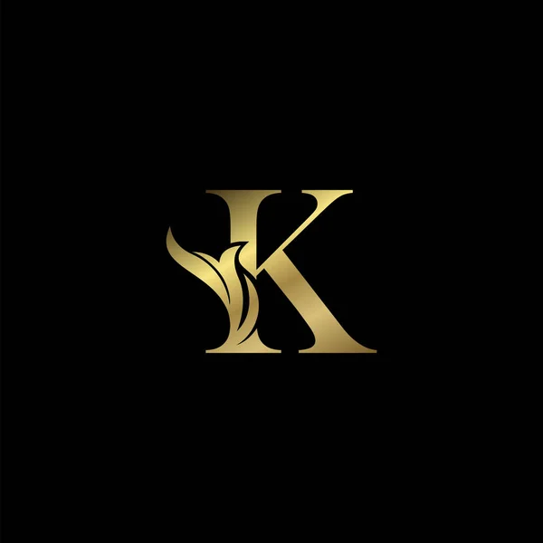 Icône Logo Luxe Golden Initial Letter Lettre Alphabet Concept Design — Image vectorielle